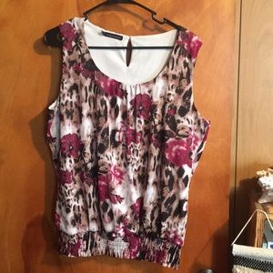 Maurices Plus Floral Cheetah Print Tank